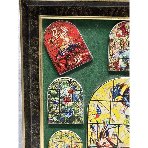 Marc Chagall Stained Glass 12 Tribes Israel Framed - Picture 2 of 16